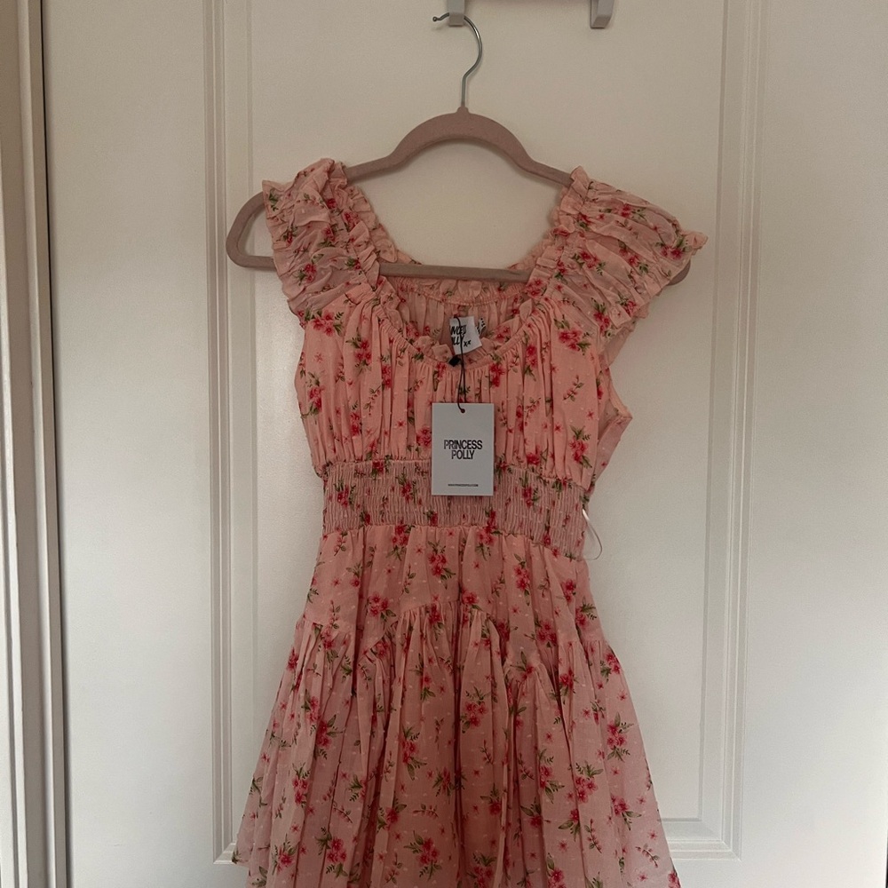 Princess Polly Pink Sundress with Puff Cap Sleeves